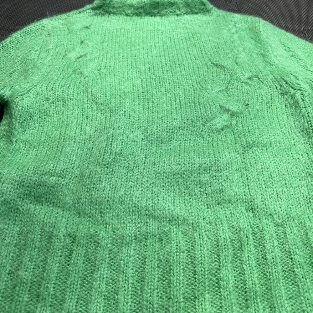 ALYSI Mohair blend Made in Italy Size Med Turtle neck Sweater Green - Picture 13 of 16